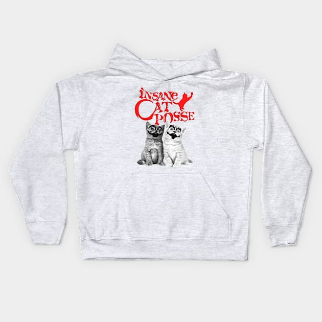 Insane cat pose Kids Hoodie by darklordpug